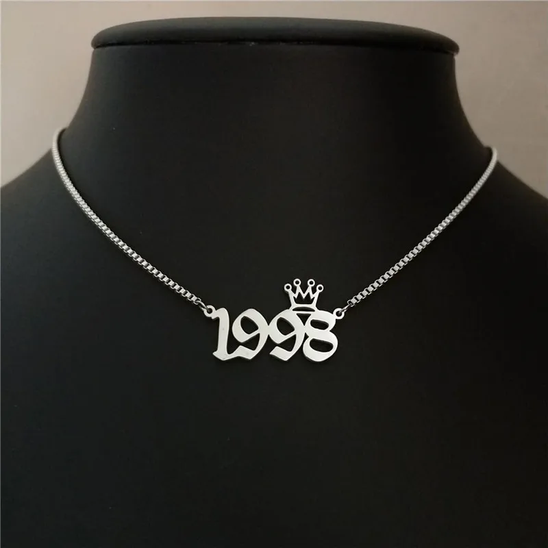 Цепочка в коробке золотое ожерелье 1998 с номером колье мужское панк ювелирное