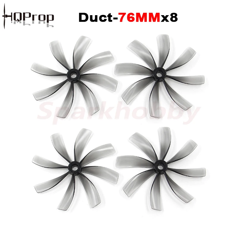 

4PCS NEW HQProp Duct-76MM 8-blade CW CCW 3inch Cinewhoop FPV Propeller 5mm Shaft Poly Carbonate Grey For FPV Quadcopter Drones