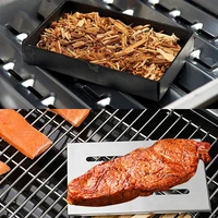 stainless steel grill smoking box bbq wood chips smoker barbecue accessories wood cooking chunks bbq tools