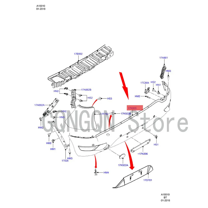 

CAR rear bumper without hole bumper assembly For dMo nd eoE cos po rt rear wheel arch bracket bumper fixing bracket
