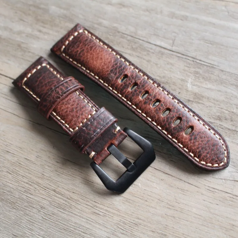 Новые аксессуары для часов модный красный ремешок 20 мм 22 24 26 кожаный с
