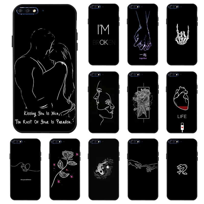 Чехол Silicon Soft TPU для Huawei Y7 Pro 2018, матовая черная раскраска.