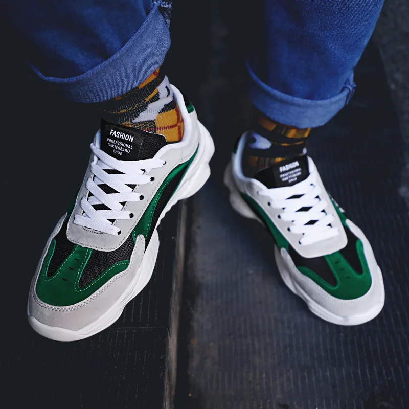 Кроссовки мужские сетчатые на шнуровке дышащие легкие Повседневная модная обувь