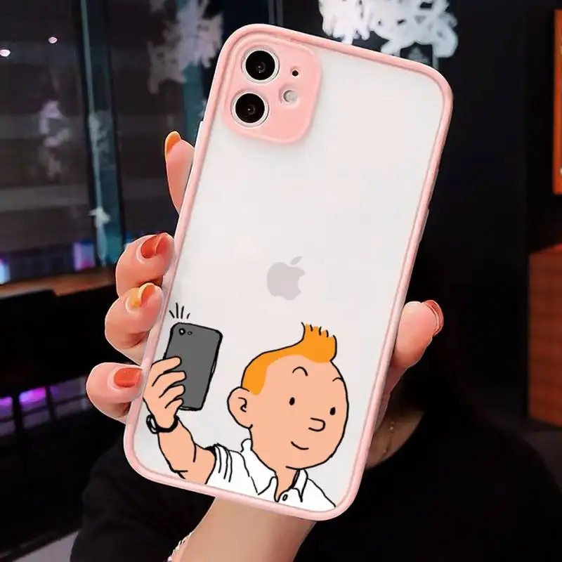 

The Adventures of Tintin dog funny Phone Cases Matte Transparent for iPhone 7 8 11 12 s mini pro X XS XR MAX Plus cover funda