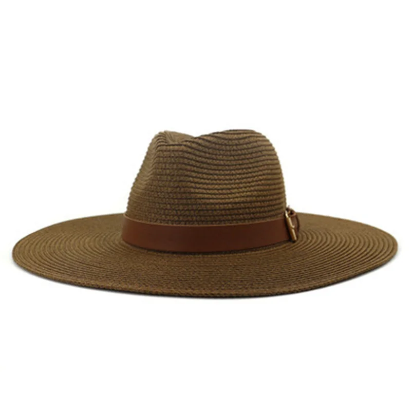 

panama women hats wide brim solid belt jazz caps casual outdoor straw hats panama men caps summer spring formal women straw hats