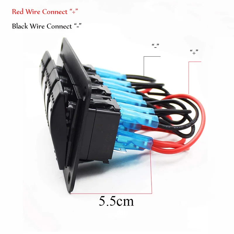 Водонепроницаемая панель переключателя рокера 4/6 автомобильная 12 В ~ 24 защита от