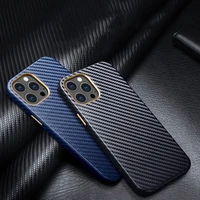 luxury carbon fiber pattern genuine leather case for iphone 12 pro max 11 xr 8 7 plus retro cover