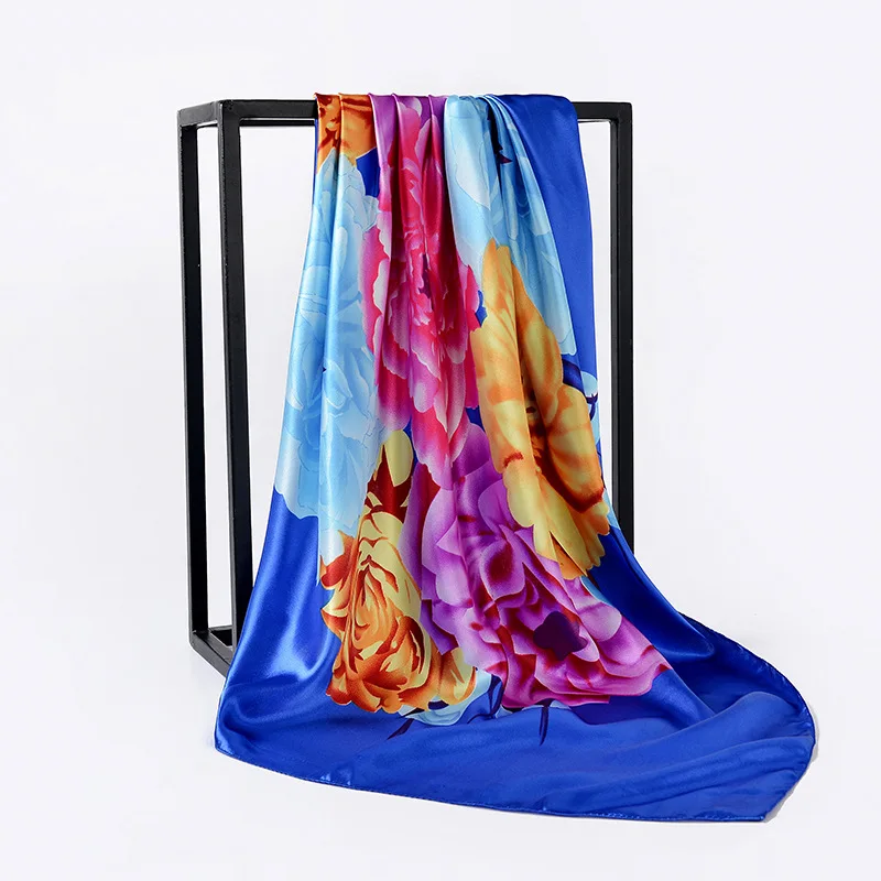 

Шарф Шелковый женский, квадратный, шифоновый, классический, 90*90 см, для офиса, весенне-летний