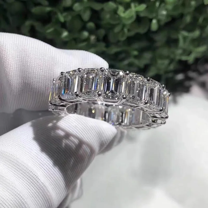 Роскошное кольцо Вечность обещание 100% реальный серебряный цвет полный