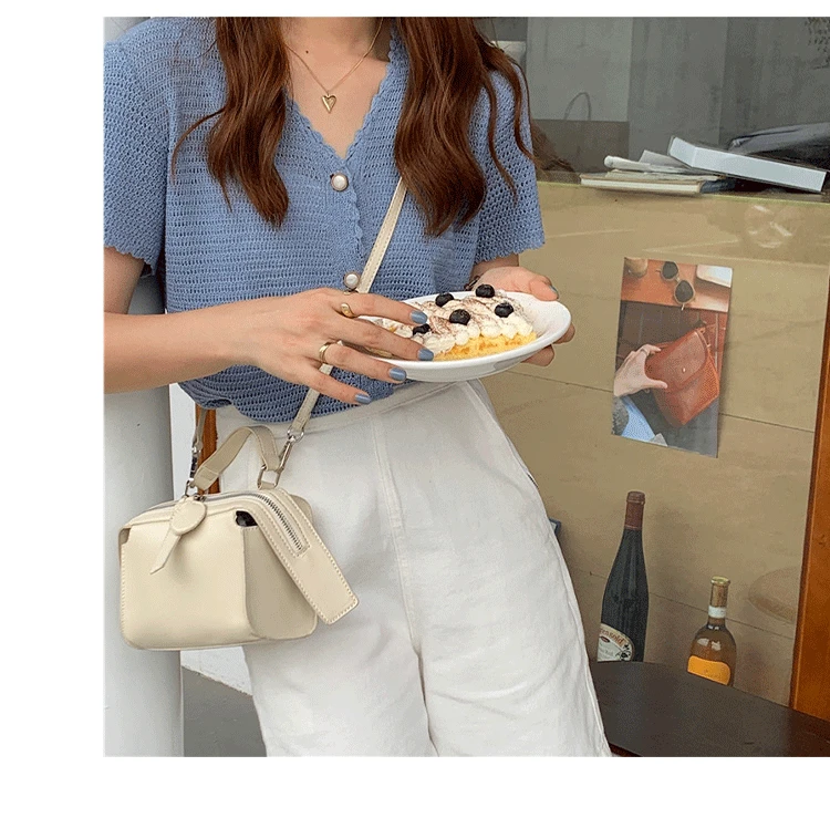 

Fashion Design Women Small Shoulder Crossbody Bags PU Leather Women Portable Daily Purse Handbags Simple Ladies Messenger Bag
