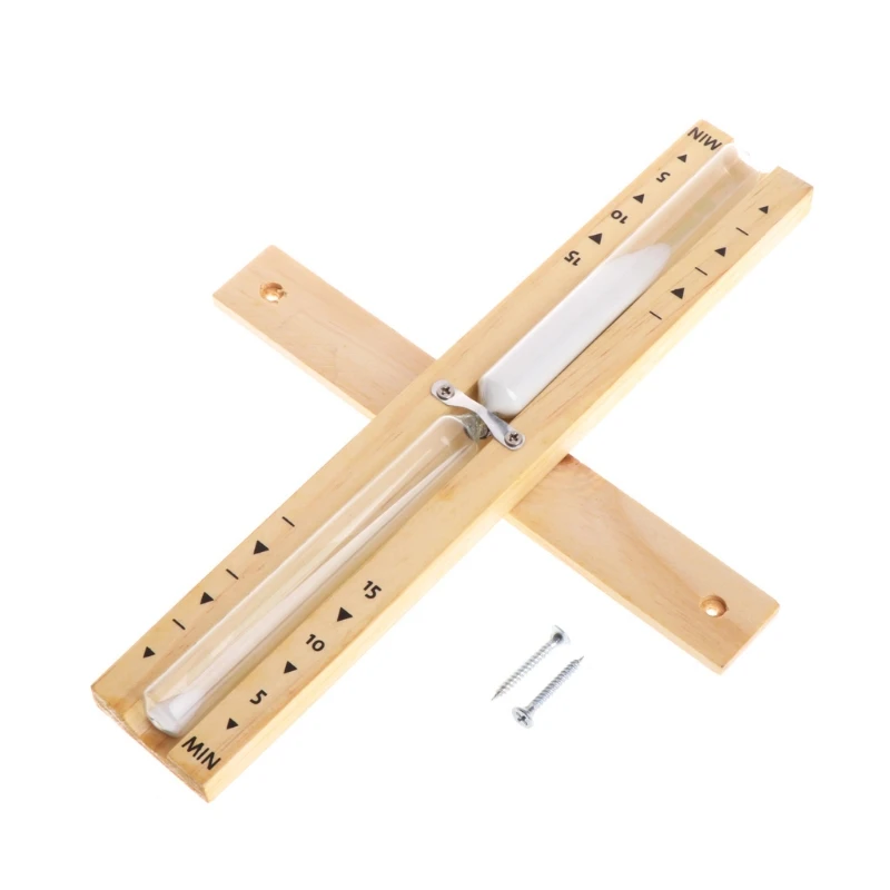 

Wall-Mounted Rotating Sauna Wooden Hourglass White Sand Timer 15 Minutes
