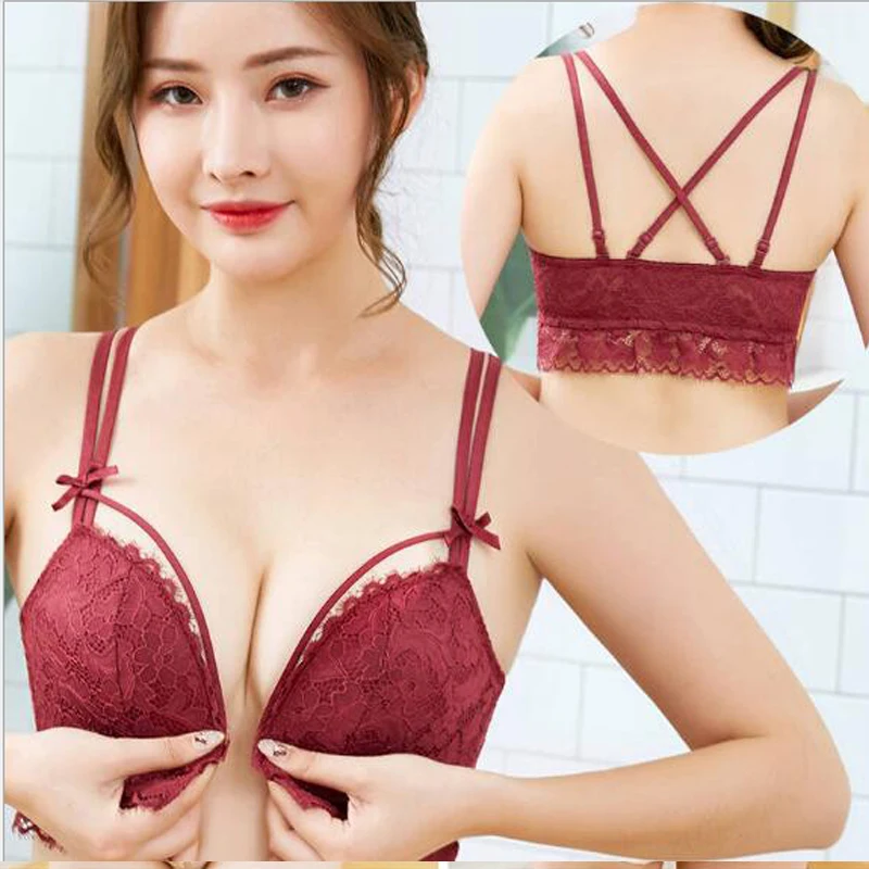 Сексуальный кружевной бюстгальтер с глубоким v образным вырезом нижнее белье