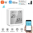 Датчик температуры и влажности Tuya Smart life с Wi-Fi, комнатный гигрометр, термометр с ЖК-дисплеем, поддержка Alexa Google Home