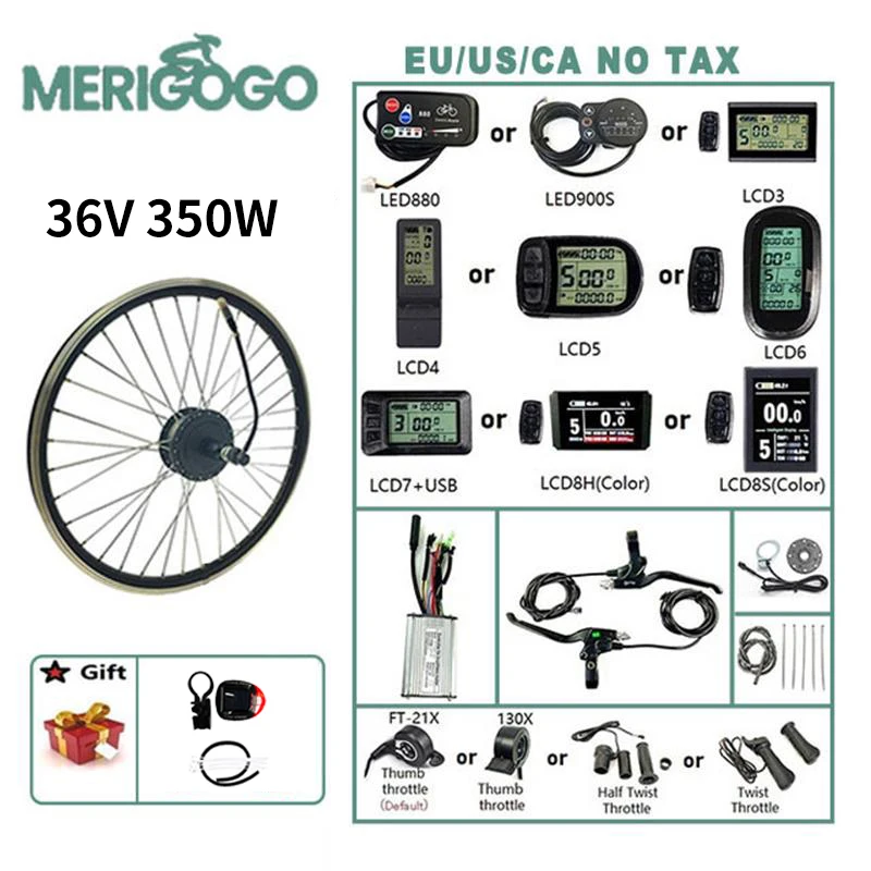 Kaufen Kit Elektrische Fahrrad 350W 500W 16-29 Zoll Elektrische Fahrrad Conversion Kit Für Hinten Kassette Rad Hub Motor