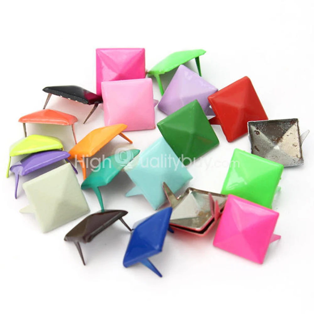 100 шт. DIY Панк пирамидальной формы цветные Шляпки Гвоздя для одежды обуви сумок и