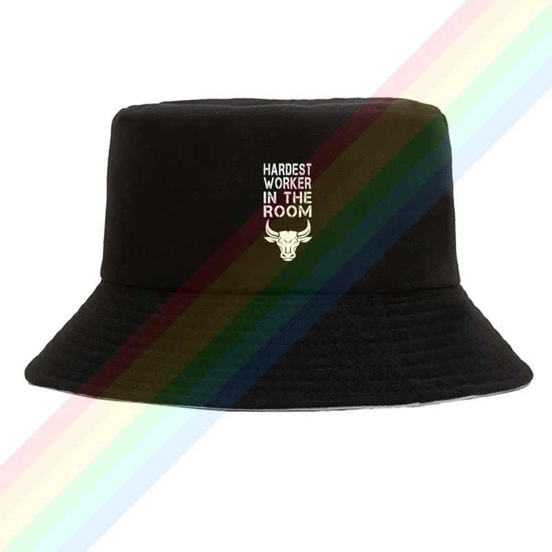 

Brahma Bull White Logo Project - Rock Flat Top Breathable Bucket Hats Unisex Summer Printing Fisherman's Hat