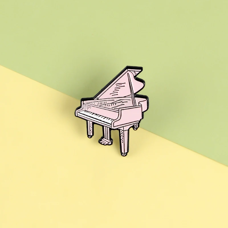 Мой любимый розовый пианино эмалевая булавка шум музыки Искусство Броши джинсы