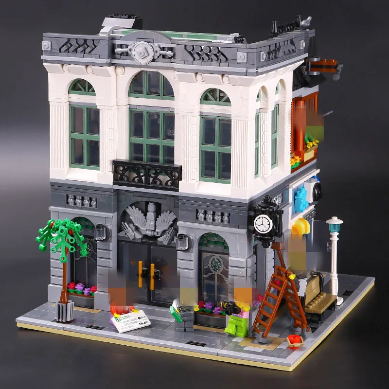 

15001 Brick Bank Model 2413Pcs Building Kits Blocks Bricks Toy Compatible With 10251 DIY Funny Educational birthday Gifts