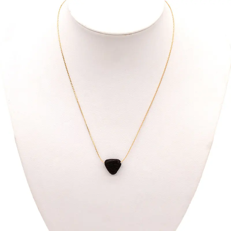 2019 Модное Длинное Ожерелье с кулоном в виде черного сердца женское золотое