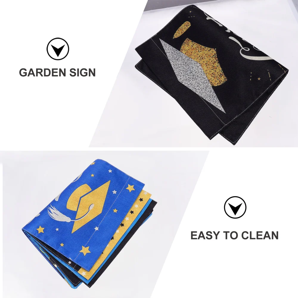 

4 Pcs Graduation Party Yard Flag Double-sided Garden Flag Outdoor Flag Ornaments