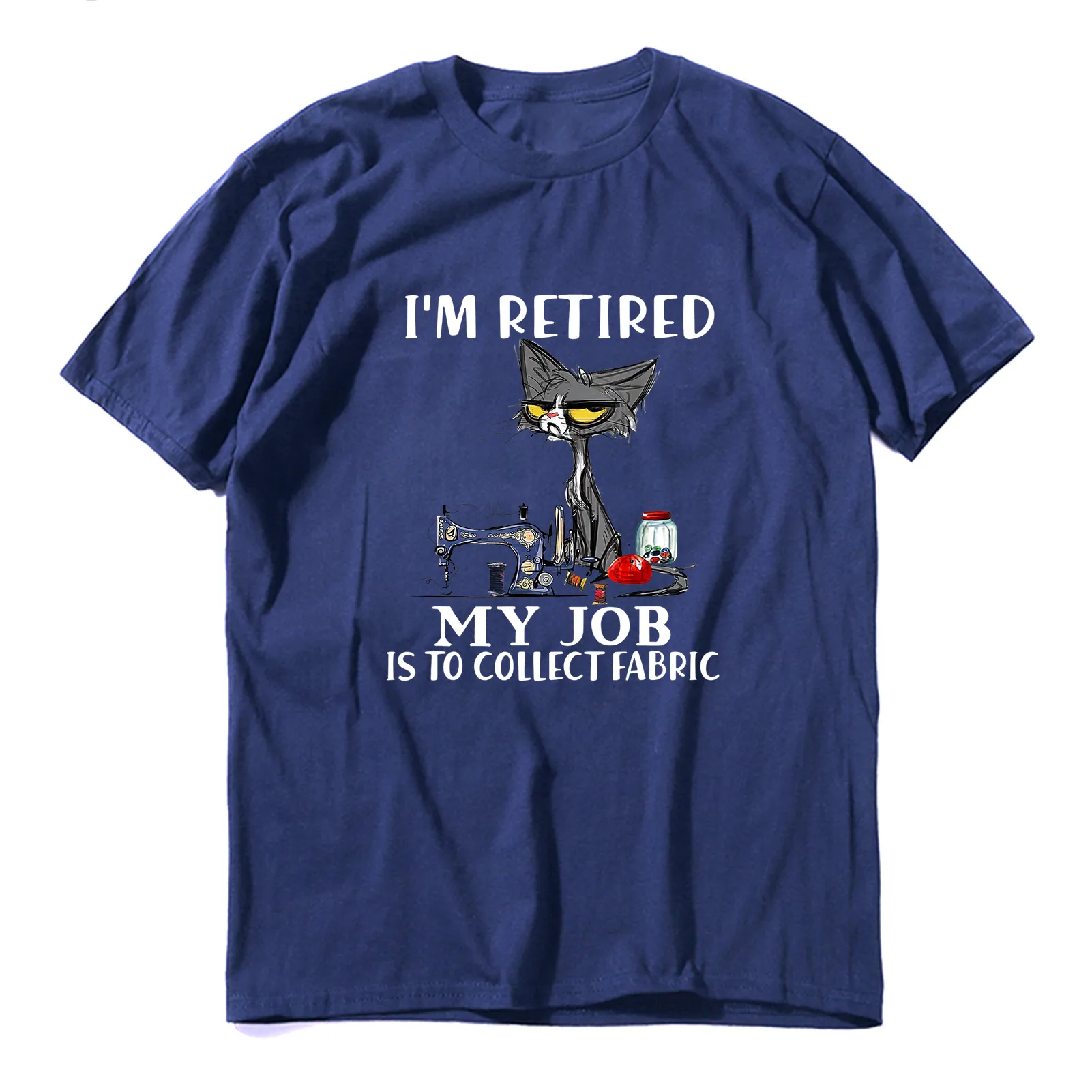 

Funny Black Cat Unisex T Shirt Men Clothing 100 Cotton Graphic Short Sleeve Tee Harajuku Cat T-Shirt I'm Retired Men Vintage Top