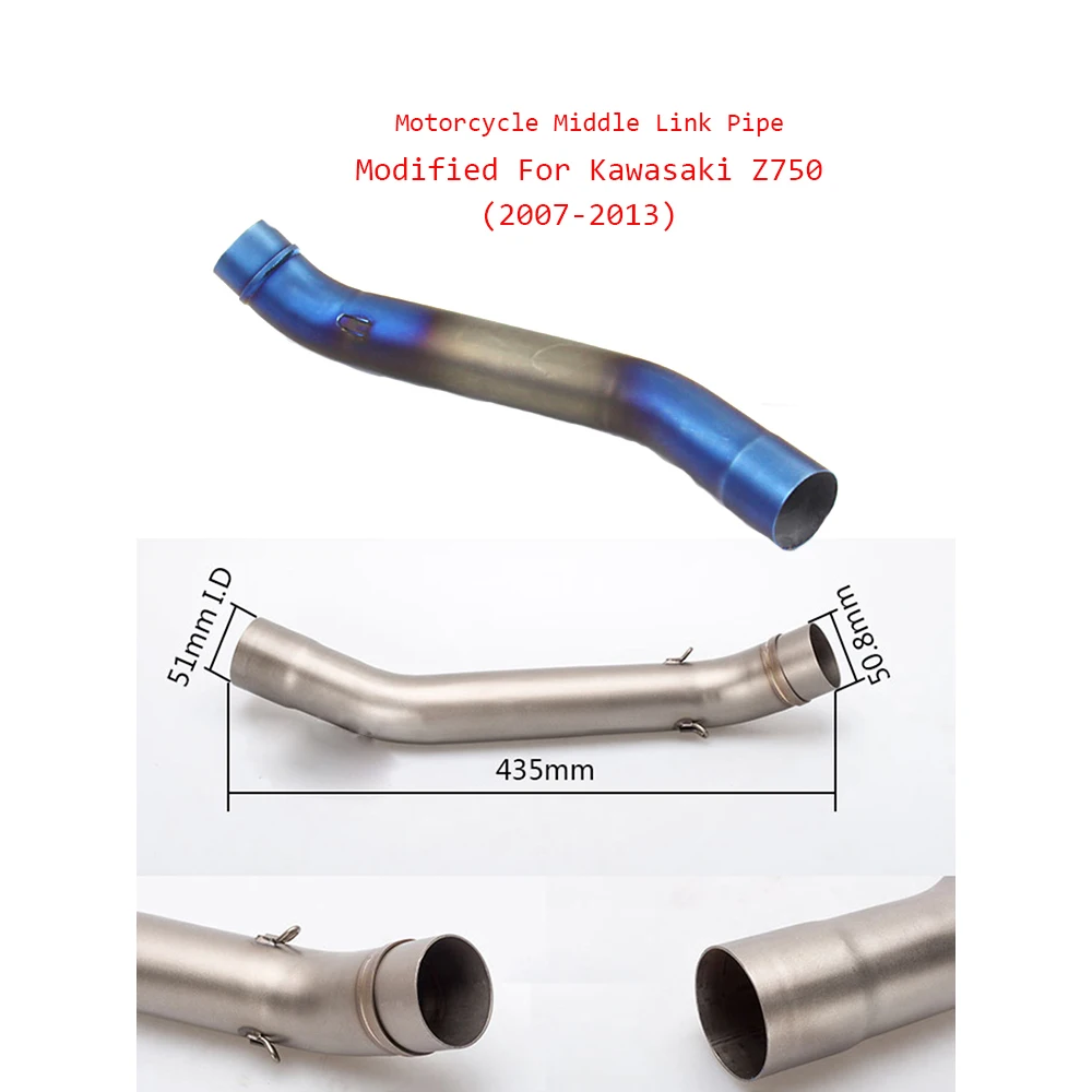 

Z750 Motorcycle Stainless Steel Middle Connecting Exhaust Muffler Pipe Silencer System Silp on For Kawasaki Z750 2009-2013