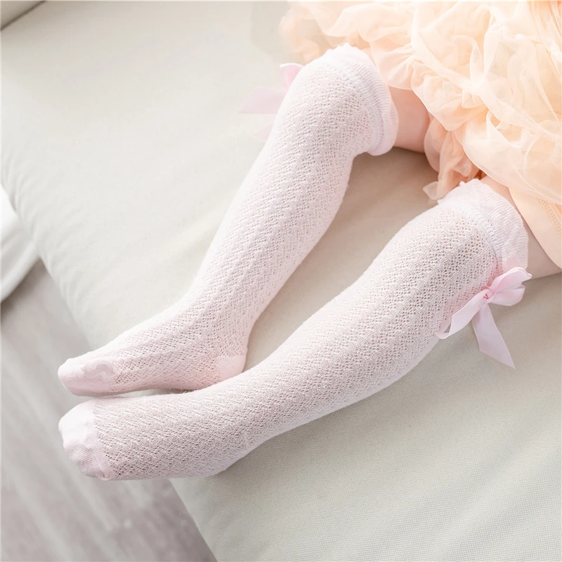 

0-3years New Kids Socks Cute Bow Knot Baby Girls Knee High Socking Soft Children Socks Princess Toddler Leg Warmers Party Gift