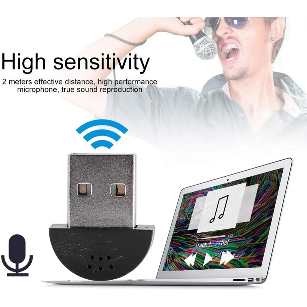 

Super Mini USB 2.0 Microphone MIC Audio Adapter Portable Studio Speech Driver Free for Laptop/Notebook/PC/MSN/Skype