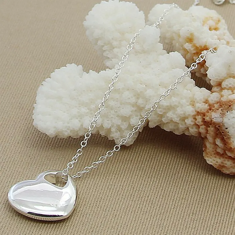 

MUYE High Quality 925 Sterling Silver Heart Pendant Necklace for Women's Wedding Classic Fashion Jewelry Xmas Gift P285