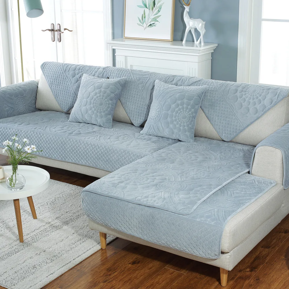 Современный Бархатный Чехол для дивана нескользящий плотный плюшевый теплый