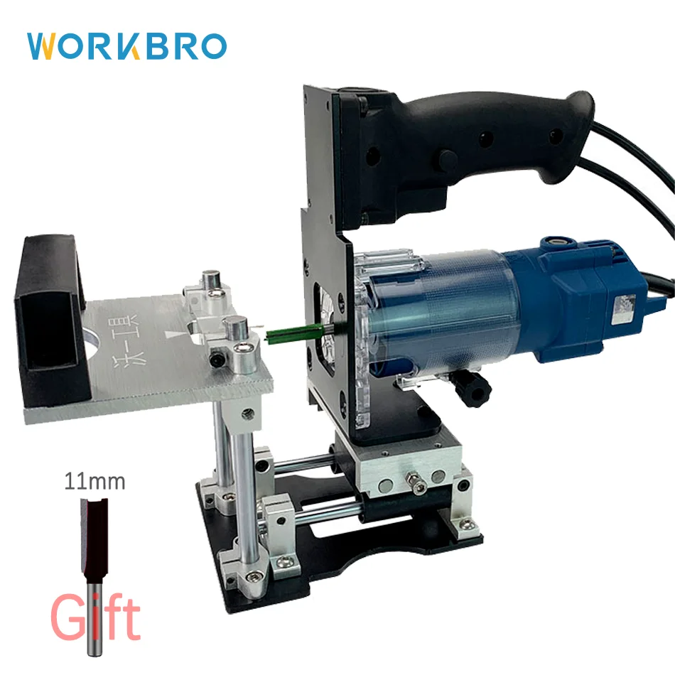 

WORKBRO New Palm Router Cutting Wood Notches Tool Cut Grooves Electric Woodworking Tool Trimmer Fitting for Wood Board Splicing