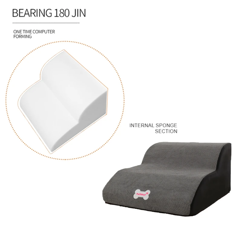 

Pet Climbing Stairs Pet Ramp Ladder Toy Portable Non-Slip Treads Stairs 2 Step Gear Easy Step For Dogs And Cats Training