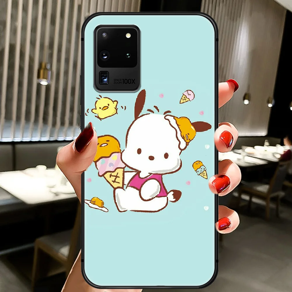 

Cartoon Pochacco Phone Case Cover Hull For Samsung Galaxy S 6 7 8 9 10 e 20 Edge Uitra Note 8 9 10 Plus black Cover Soft Shell