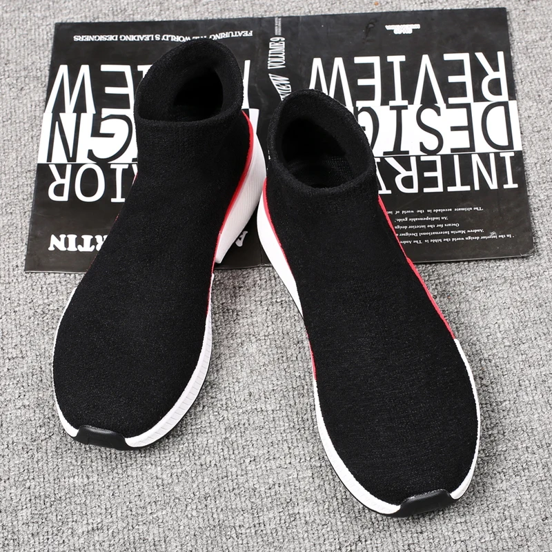 Hot Sale Cotton Shoes Winter Walking Shoes Knitting Comfortable Casual Men Sneakers Non-slip Wear-resistant Soft Sole Snow Boots