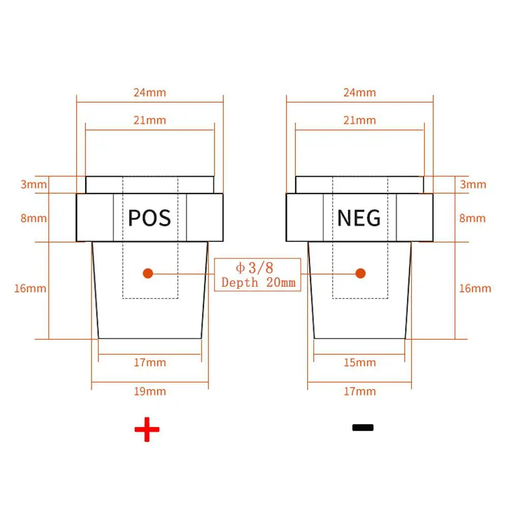2 шт. автомобиль сплав положительные и отрицательные Батарея Топ пост зажима