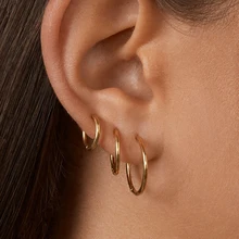 Punk Hip-Hop Small Hoop Earrings Circle Round Huggies for Women Girl Kids Ear Ring Bone Buckle Fashion Earring Jewelry Gift 2021
