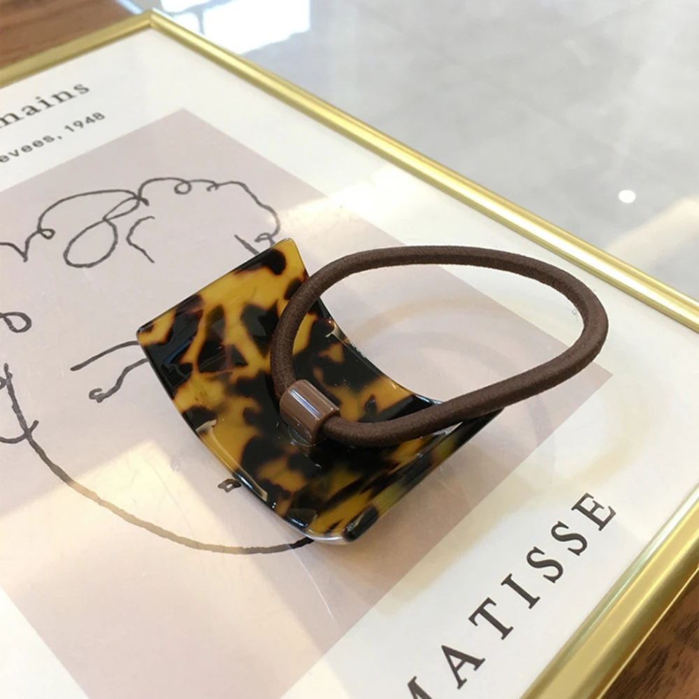 

1 PC New Leopard Ponytail Hair Tie French Geometric Curved High Elastic Rubber Band Hair Accessories Hair Bands Styling Tools
