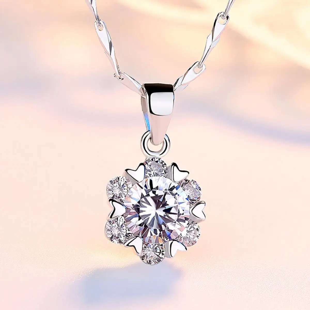 

S999 Sterling Silver Necklaces Pendants for Women Snowflake Pendant Fine Jewelry Gift Clavicle Necklace Pendants Without Chain