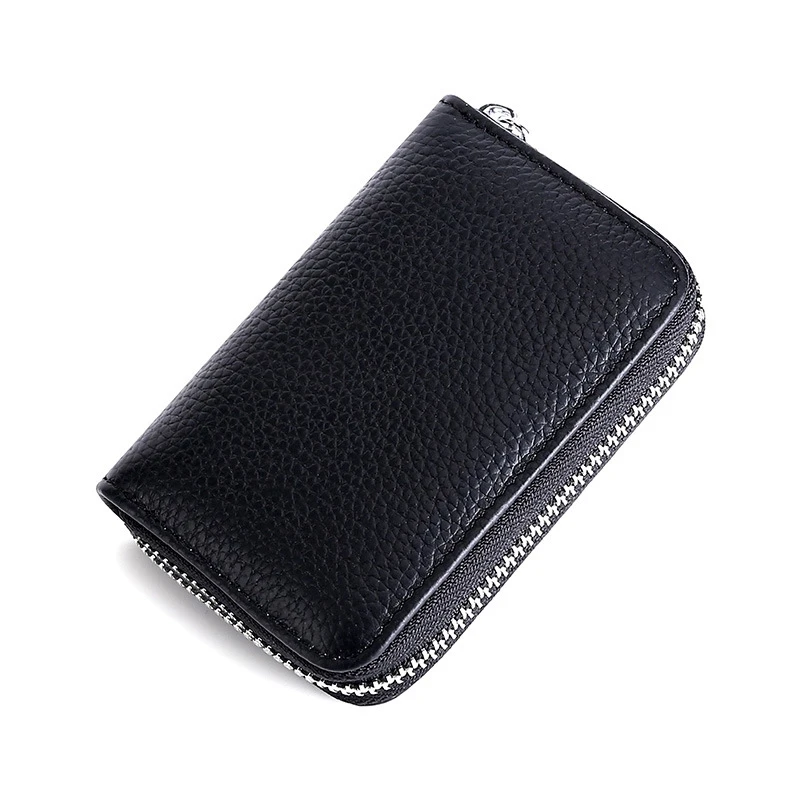 Маленький кошелек из кожи с щеткой и защитой от кражи женский