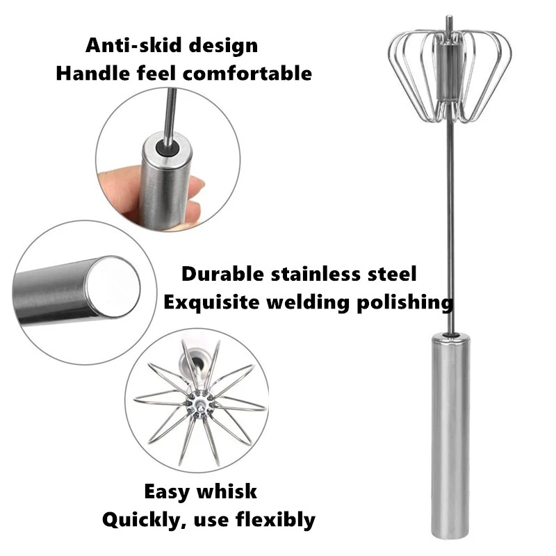 Полуавтоматический взбиватель яиц венчик для из нержавеющей стали 304 ручной