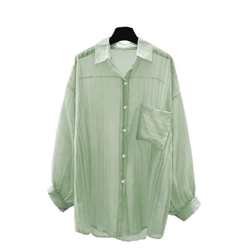 Женская тонкая свободная прозрачная куртка голубая розовая белая зеленая летняя