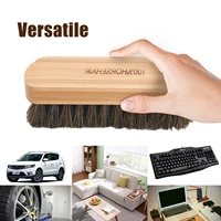 car wash brush auto detailing polishing buffing brush genuine horsehair leather bristlessolid wood car cleaning brush