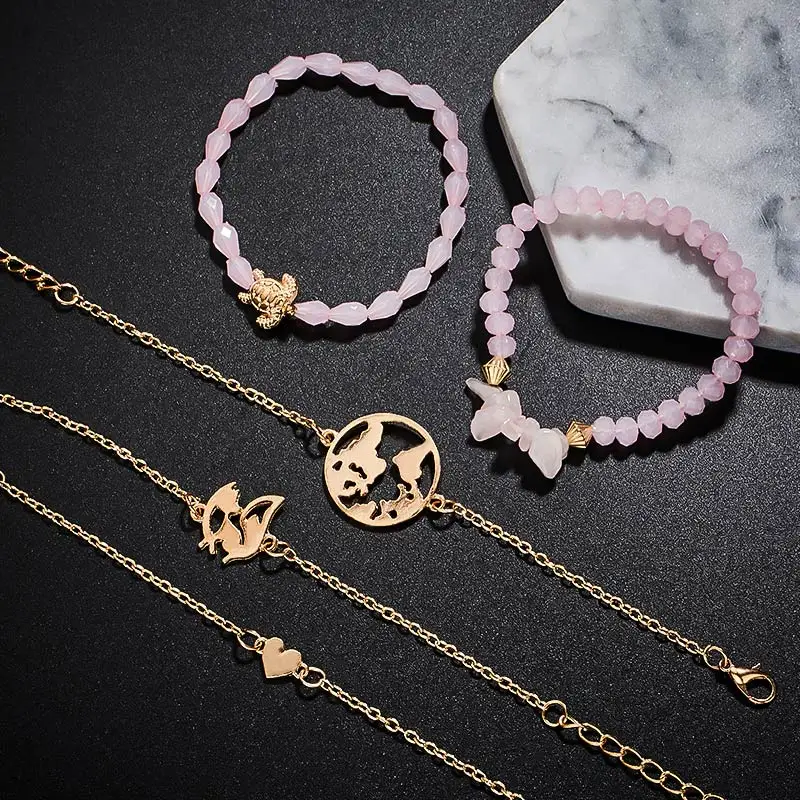 

SHUANGR Bohemia Jewelry Bracelets & Bangles for Women Vintage Beads Bracelets Set For Women Charm Multilayer Accessories Bijoux