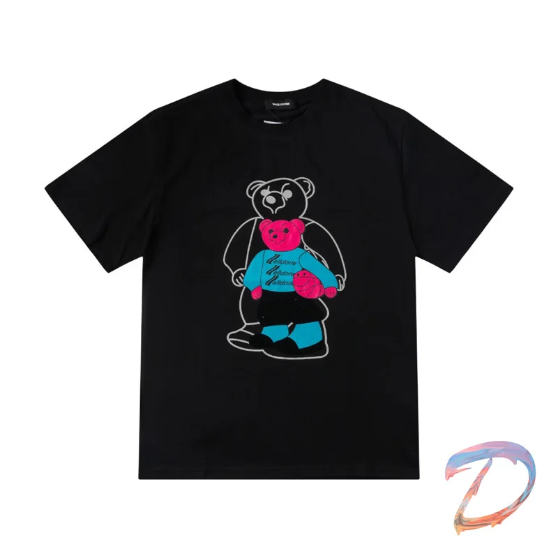 

Oversize Men's Women's Clothes WE11DONE Reflective T-shirt Highest Quality Double Shadow Bear Pattern Welldone Casual T Shirts