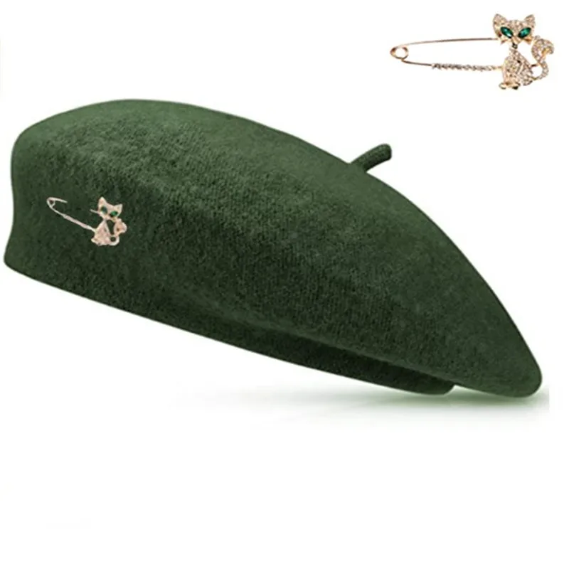 Берет для женщин шерстяные шапки художника разные стили французская шляпа