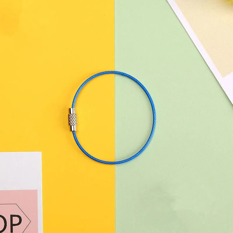 10 шт./лот простой красочный брелок из нержавеющей стали карабин держатель для