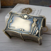 small size vintage egypt metal relief jewelry box egyptian gift storage case home art craft decoration organizer casket chest