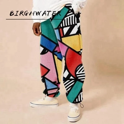 

Брюки мужские длинные с принтом молнии, уличная одежда в стиле Харадзюку, Свободные повседневные тренировочные штаны в стиле хип-хоп, с элас...
