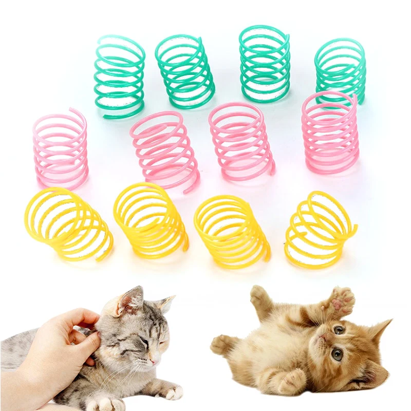 

Interactive Toys New Candy-colored Cat Toy Plastic Spring Pet Interactive Training Supplies Color Random Spring Supplies Pet Toy