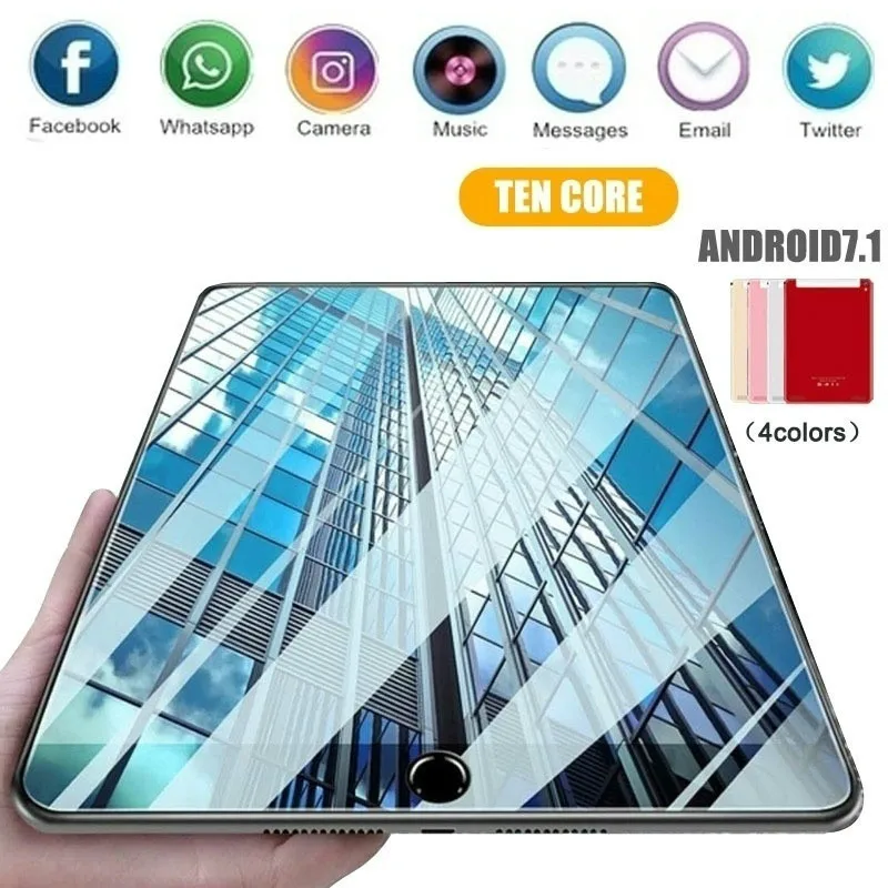 

2021 Новый Wi-Fi планшетный ПК 10 дюймов планшет десять Core 6G + 16G/64G/128G Android 8,1 Две сим-карты, двойной Камера Детские планшеты